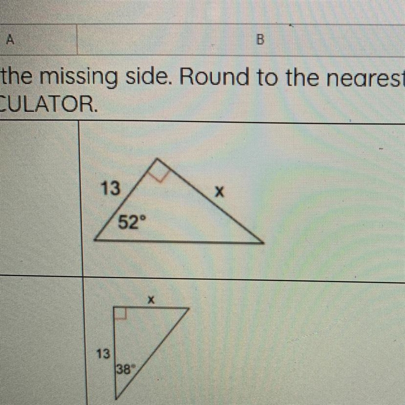 Х1338 I need to find the missing side and round to the nearby tenth of the bottom-example-1