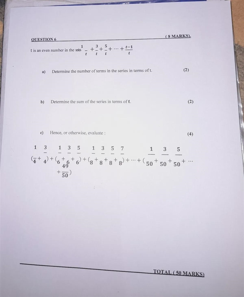 Determine the number of terms in the series I terms of t-example-1