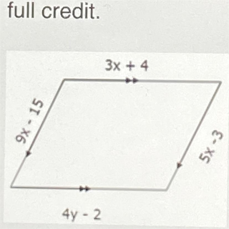 Knowing the properties of a parallelogram solve for the value of y. Show your work-example-1