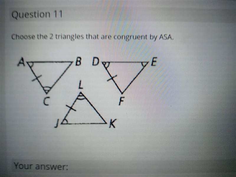 Choose the two triangles that are congruent by a s a-example-1