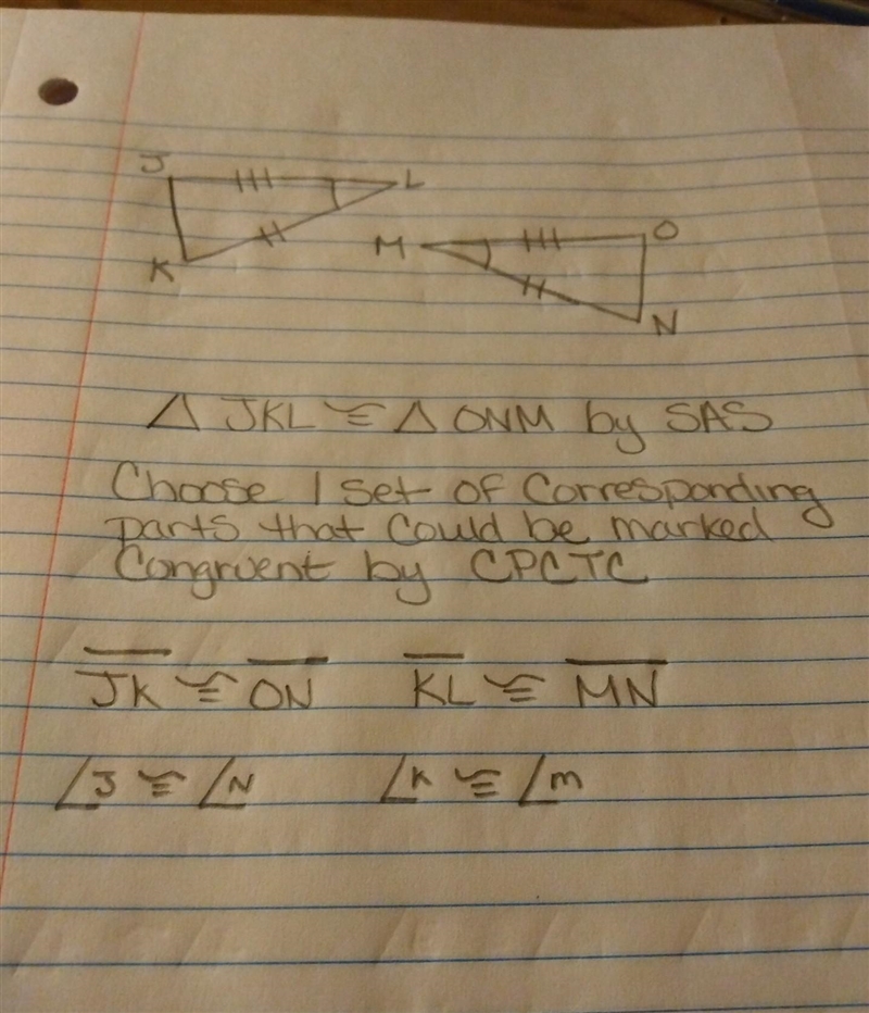 I chose KL congruent to MN but it was wrong ​-example-1