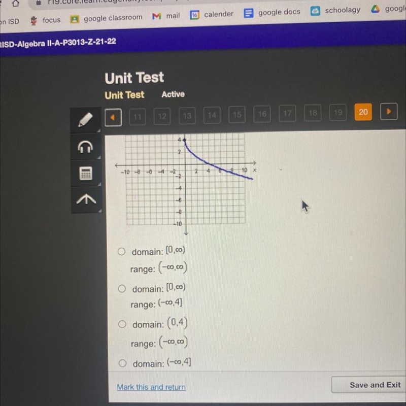 What are the domain and range of the function below?-example-1