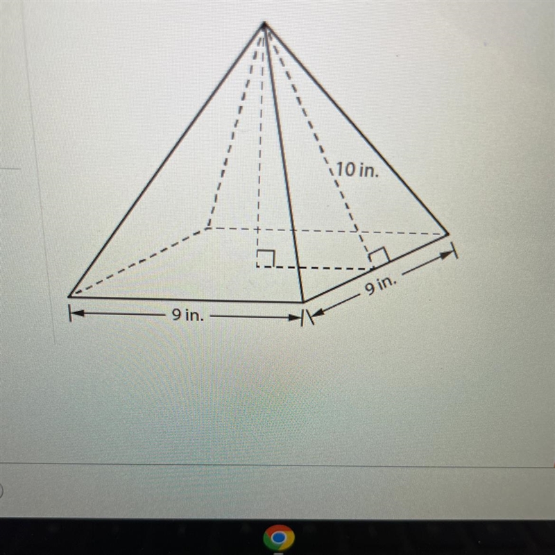 What is the surface area, in square inches, of the square pyramid?-example-1