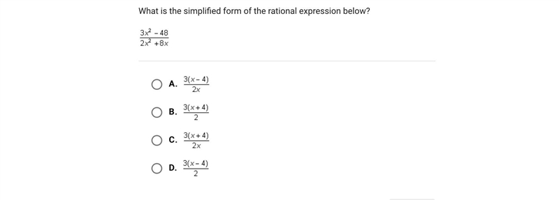 What is the simplified form of the rational expression below?A.B.C.D.-example-1