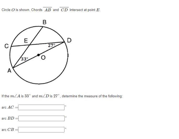 Please help If the m∠A is 33° and m∠D is 27°, determine the measure of the following-example-1