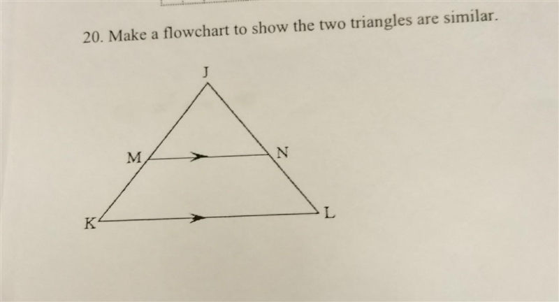 NO LINKS!!! Make a flowchart to show the two triangles are similar. ​-example-1