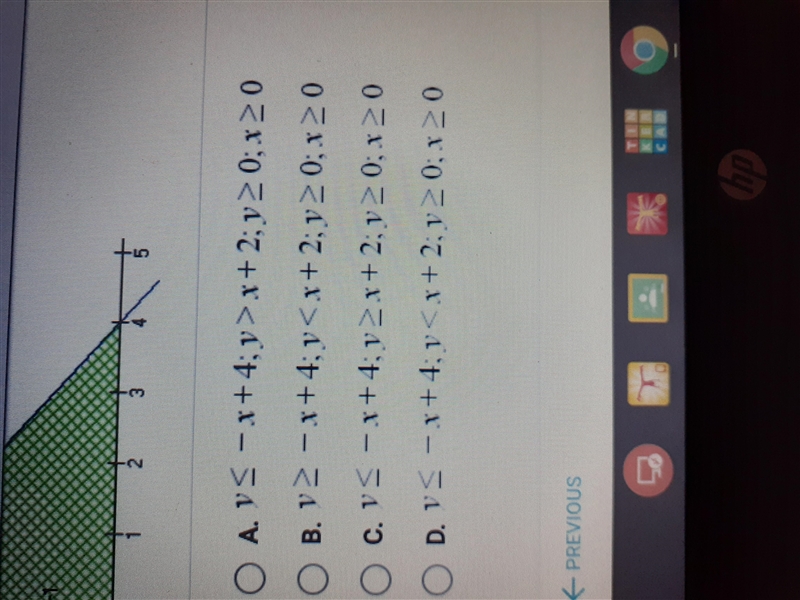 Which of the following systems of inequalities would produce the region indicated-example-2