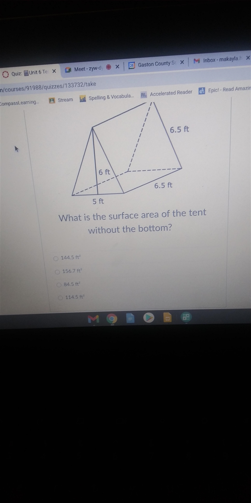 What is the surface area of the tent without the bottom?-example-1