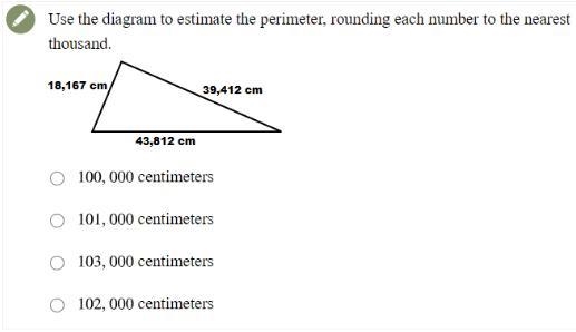 Use the diagram to estimate the perimeter, rounding each number to the nearest thousand-example-1