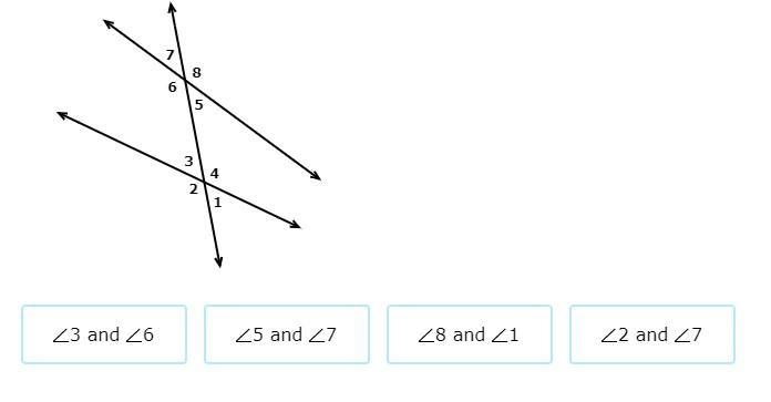 Which angles are congruent to each other?-example-1