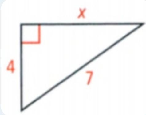 Find the value of x of the given right triangle.​-example-1