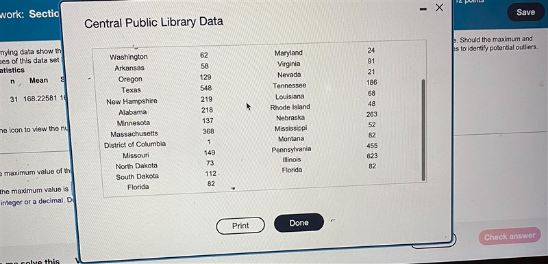 The accompanying data show the number of central public libraries in 30 states and-example-3