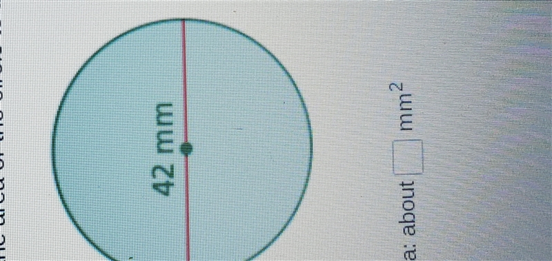 Find the area of the circle to the nearest whole number, if necessary!-example-1