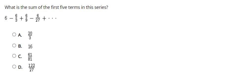 What is the sum of the first five terms in this series?-example-1