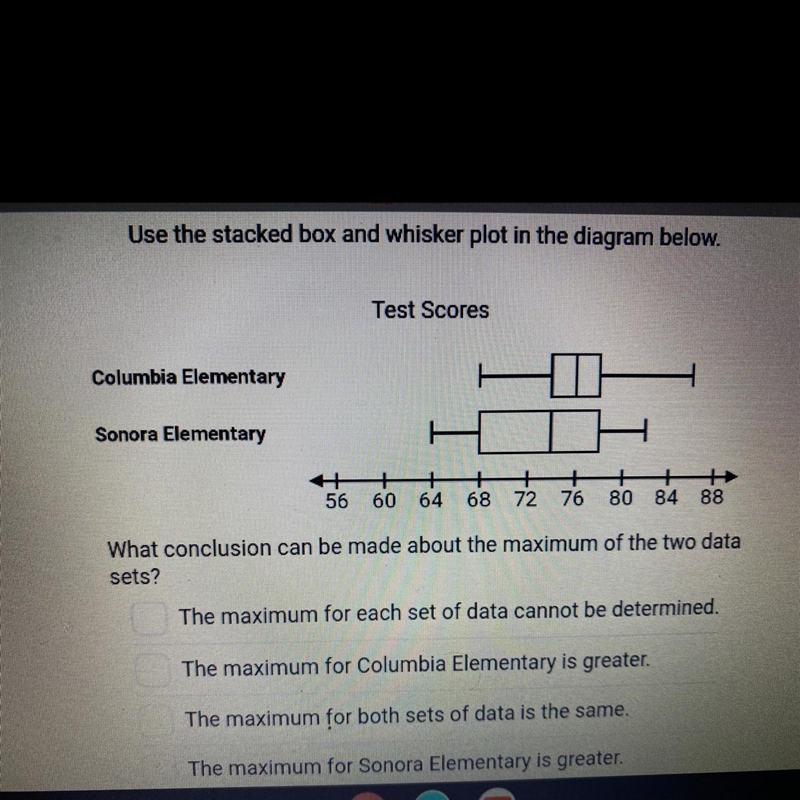 Use the stacked box and whisker plot in the diagram below. What conclusion can be-example-1