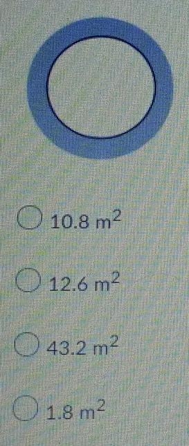 Question 31 (5 points) Find the area of the shaded portion if we know the outer circle-example-1