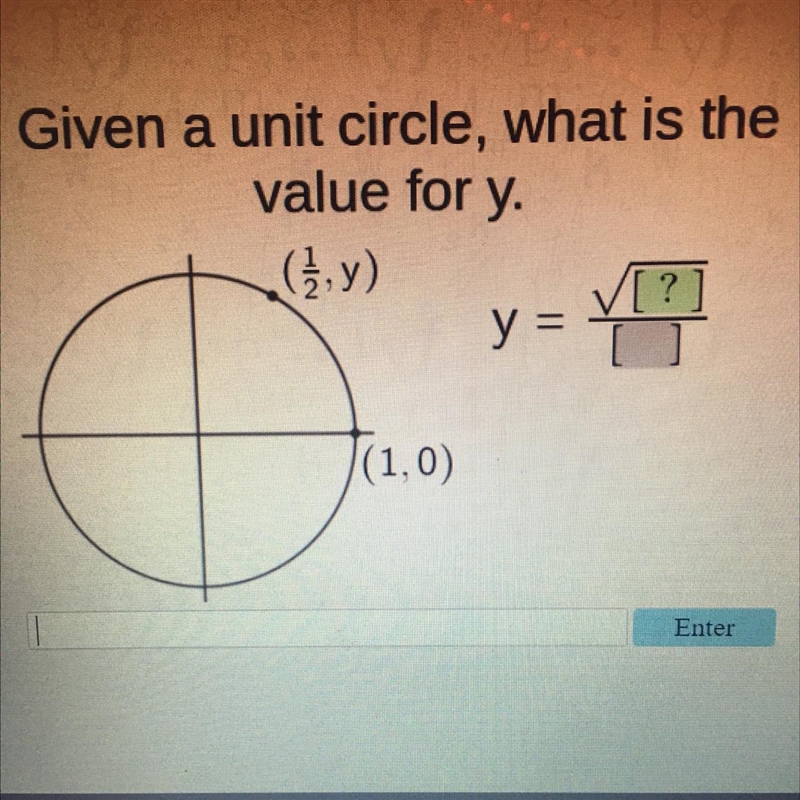 Given the unit circle what is the value for y-example-1