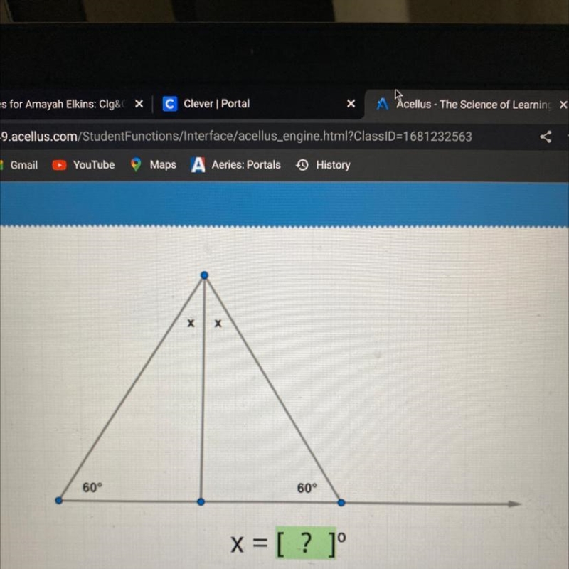 60° X X 60° x= [?]° please help!-example-1