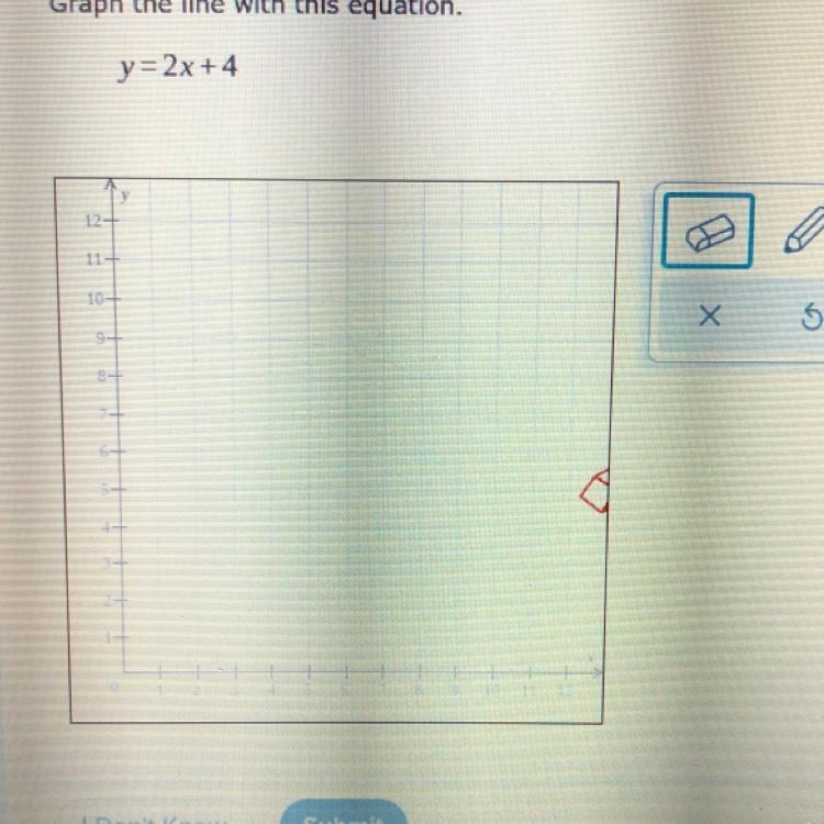 10 Points! Graph the line with this equation. y = 2x + 4 (Sorry for the bad photo-example-1