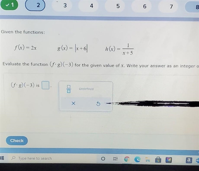 Evaluate the function (f •g)(-3) for the given of x-example-1