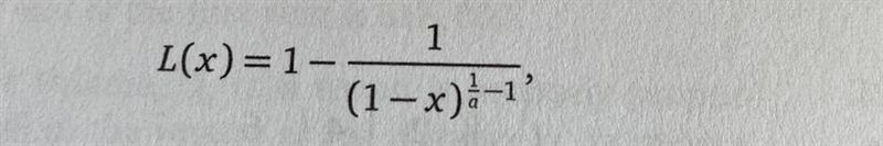 The Pareto model for income inequality specifies that the Lorenz curve should be of-example-1