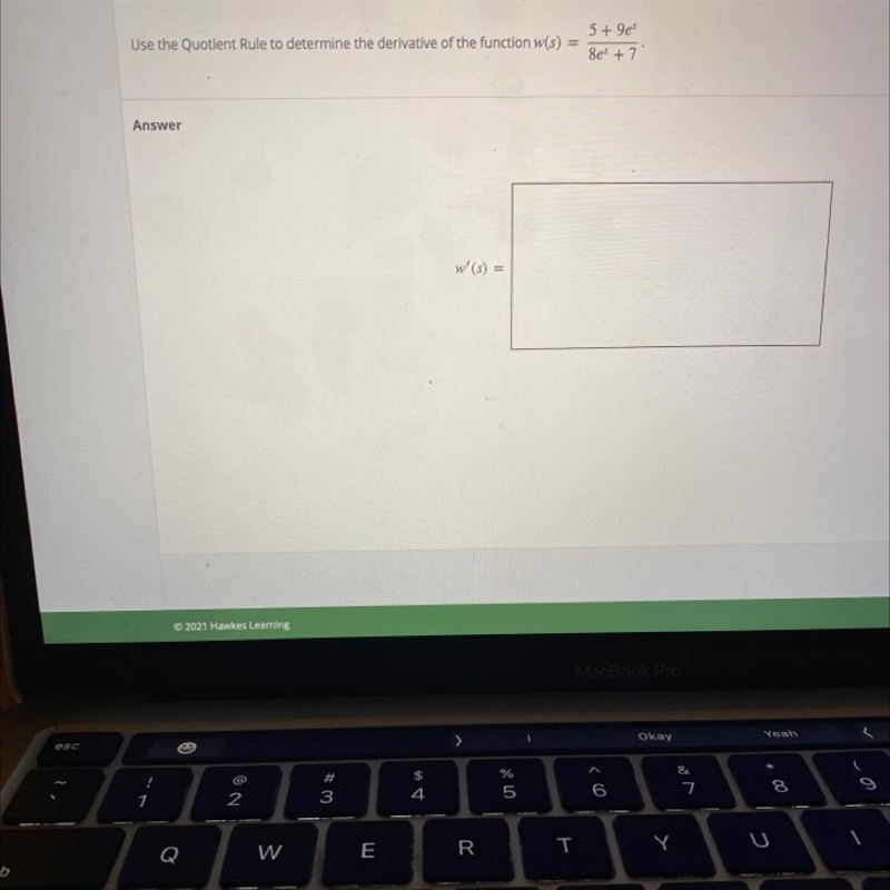 Use the quotient rule to determine the derivative of the function-example-1