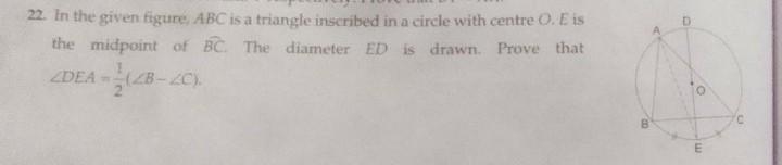 In the given figure ABC is a triangle inscribed in a circle with center O. E is the-example-1