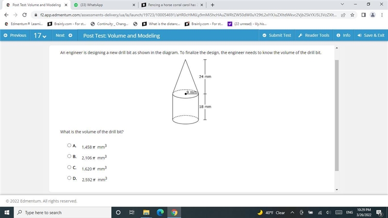 An engineer is designing a new drill bit as shown in the diagram. To finalize the-example-1