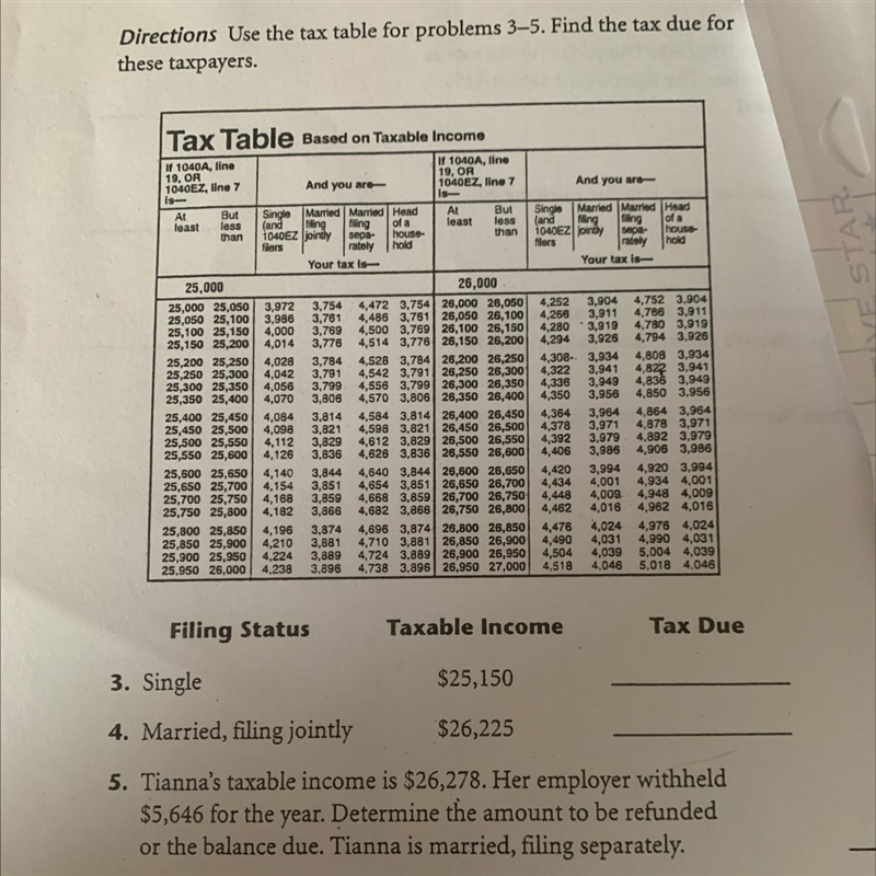 Tiannas taxable income is $26,278.her employer withheld $5,646 for the year. Determine-example-1