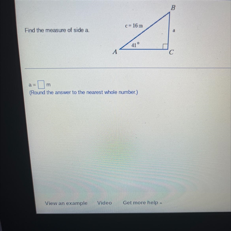 What is the side of a? how would i find a?-example-1