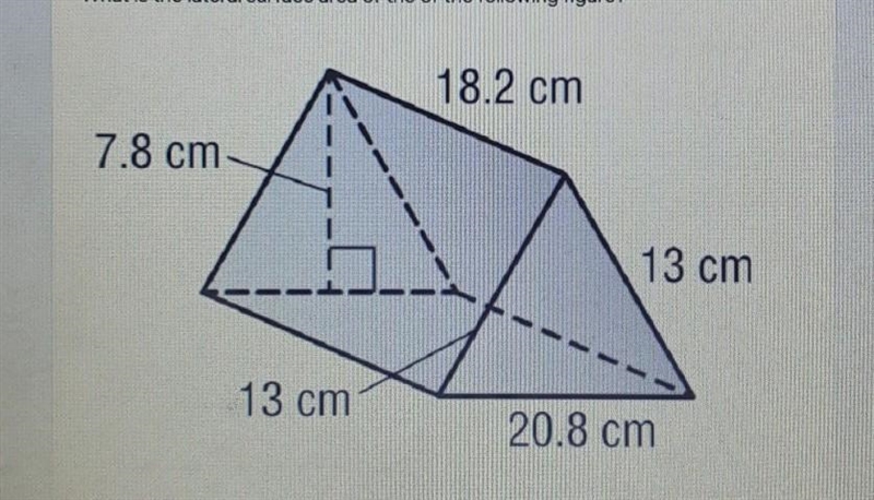 What is the lateral surface area of the of the following figure? A. 982.36B. 851.76C-example-1