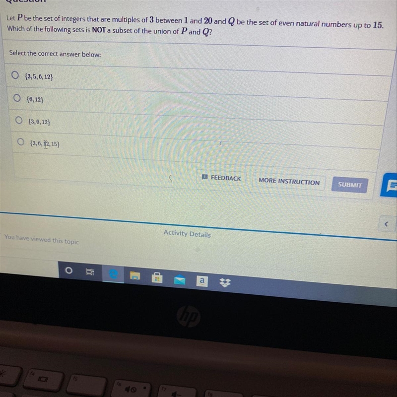 Let P be the set of integers that are multiples of 3 between 1 and 20 and Q be the-example-1