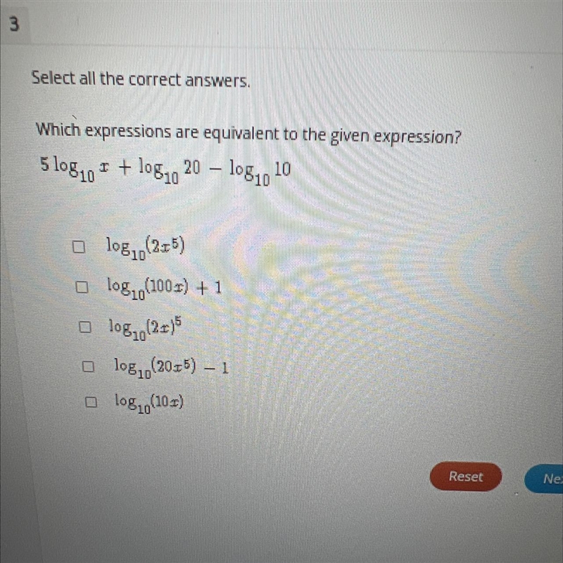 Select all the correct answers.Which expressions are equivalent to the given expression-example-1