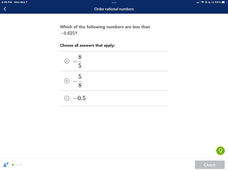 Which of the following are less than -0.625-example-1