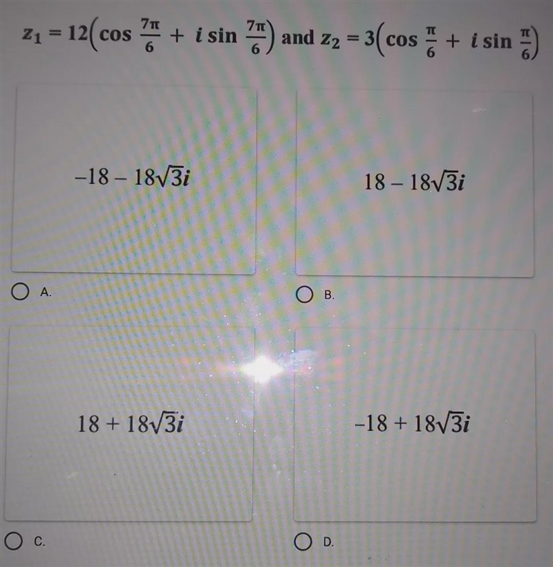 Question 41: Find the product and express it in rectangular form.-example-1