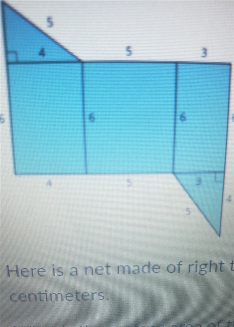 Here is a net of right triangles and rectangles all measurements are given in centimeters-example-1