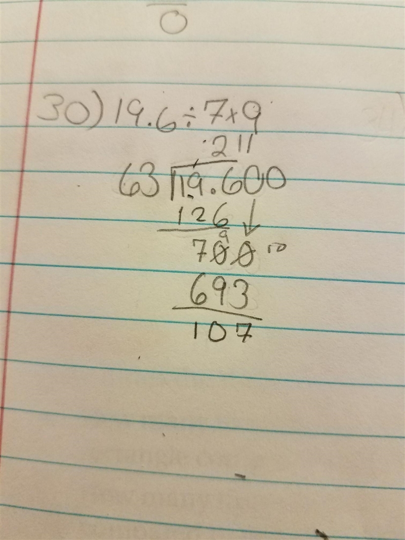 19.6 ÷ 63I'm just very confused and I dont know if my work is correct at all but it-example-1