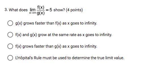 Relative rates of Growth:Not that difficult but some rules are needed. Ask me if you-example-1