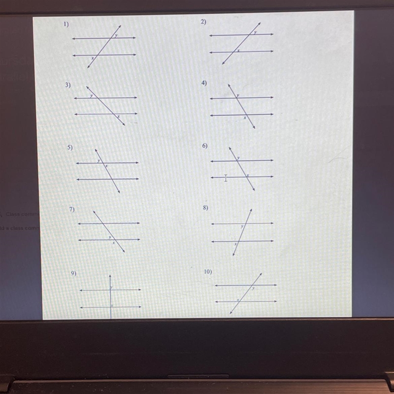 Identify each pair of angles as corresponding, alternate interior, alternate exterior-example-1