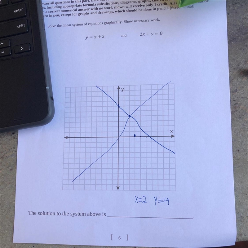 I need the graph done and the solution to the system I need to see the work-example-1