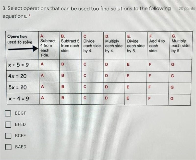 Select operations that can be used too find solutions to the following equations. *-example-1