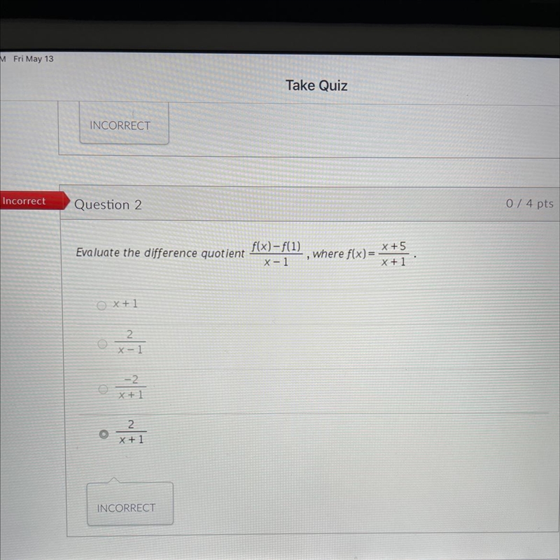 Evaluate the difference quotient f(x)-f(1)/X-1, where f(x)=X +5/x+1-example-1