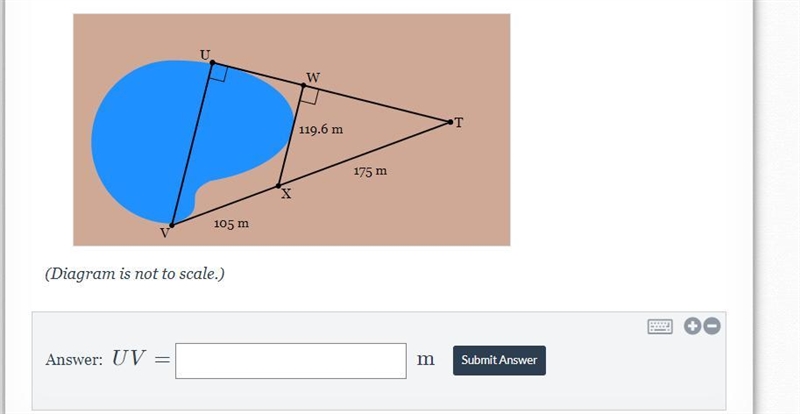 To indirectly measure the distance across a lake, Fawzia makes use of a couple landmarks-example-1