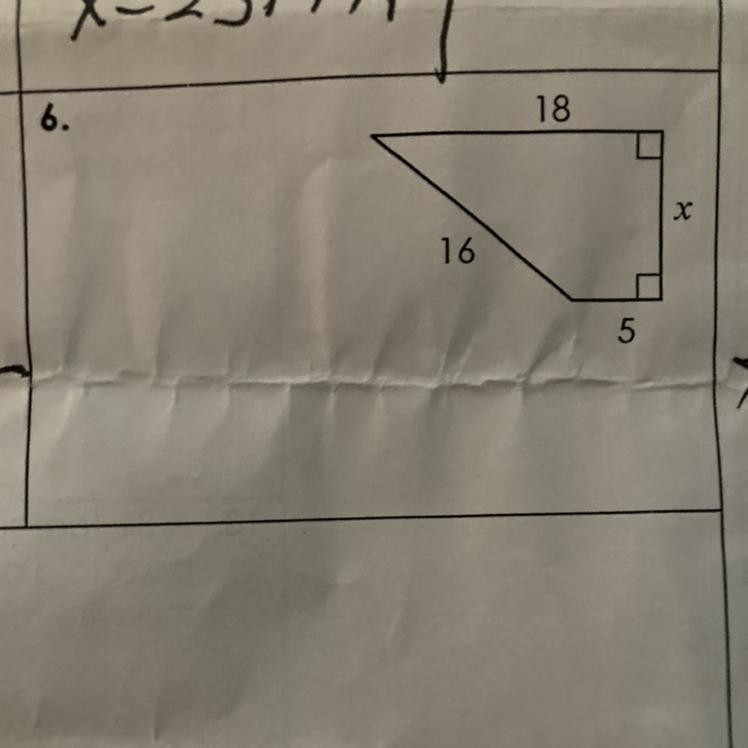 I need help on 6 please it says find the value of x round each answer to the nearest-example-1