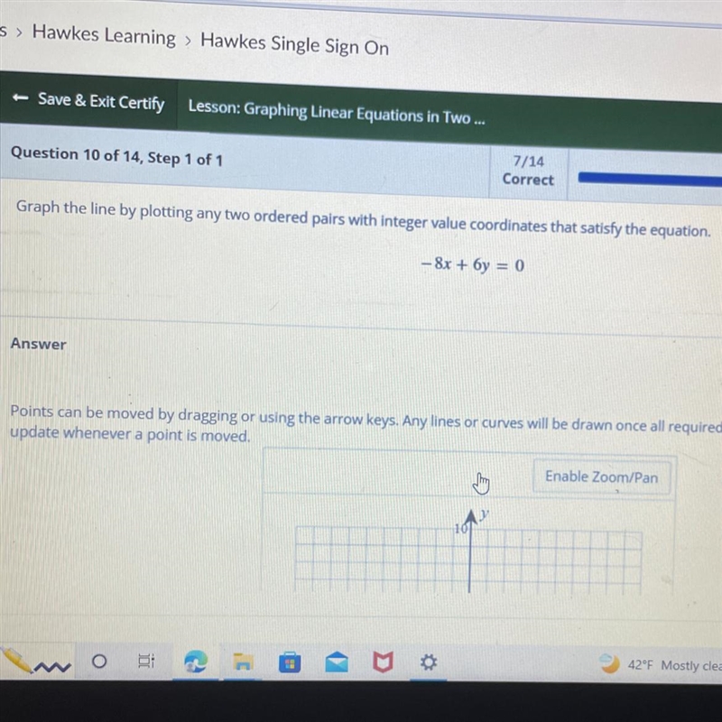 Graph the line by plotting I need to order pairs with integer values coordinates that-example-1