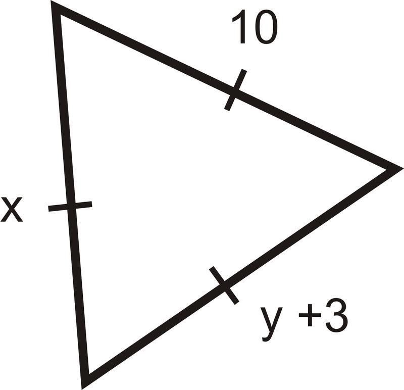 The triangle below is an equilateral triangle. Find xx = 10x = 13x = 7x = 180-example-1