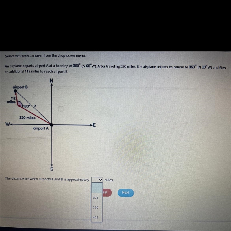 The distance between Airports A&B is approximately how many miles?-example-1