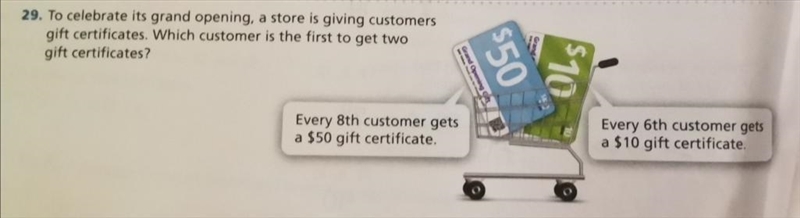 To celebrate its grand opening, a store is giving customers gift certificates. Which-example-1