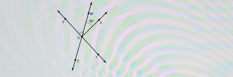 Find the measure of ∠YOZ by answering the questions.1. Find the measure of ∠WOV. Which-example-1