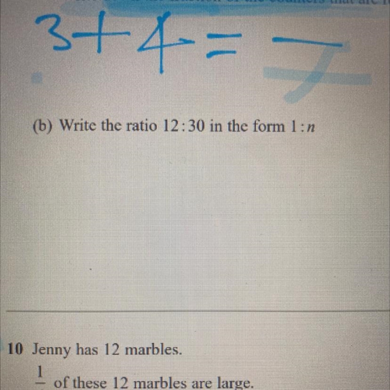 (b) Write the ratio 12:30 in the form 1:n-example-1